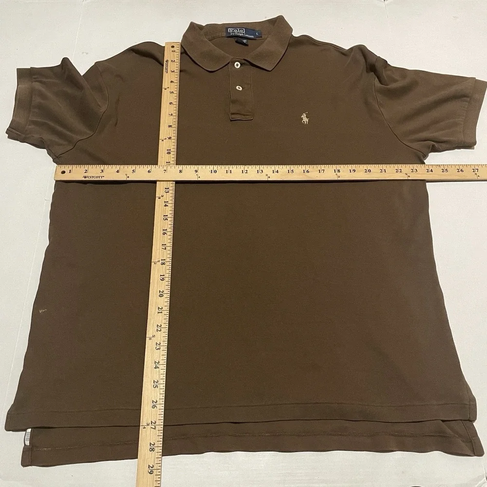 Lot Of 2 Polo Ralph Lauren Shirt Mens Large Purple‎ Brown Vintage Logo Golf